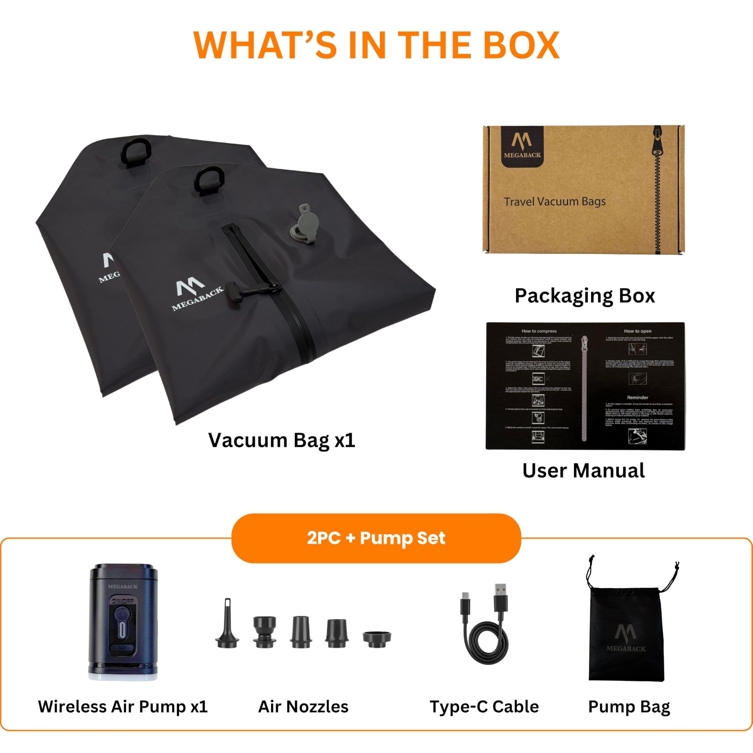 MEGABACK bag guards moisture and odors to keep clothes fresh