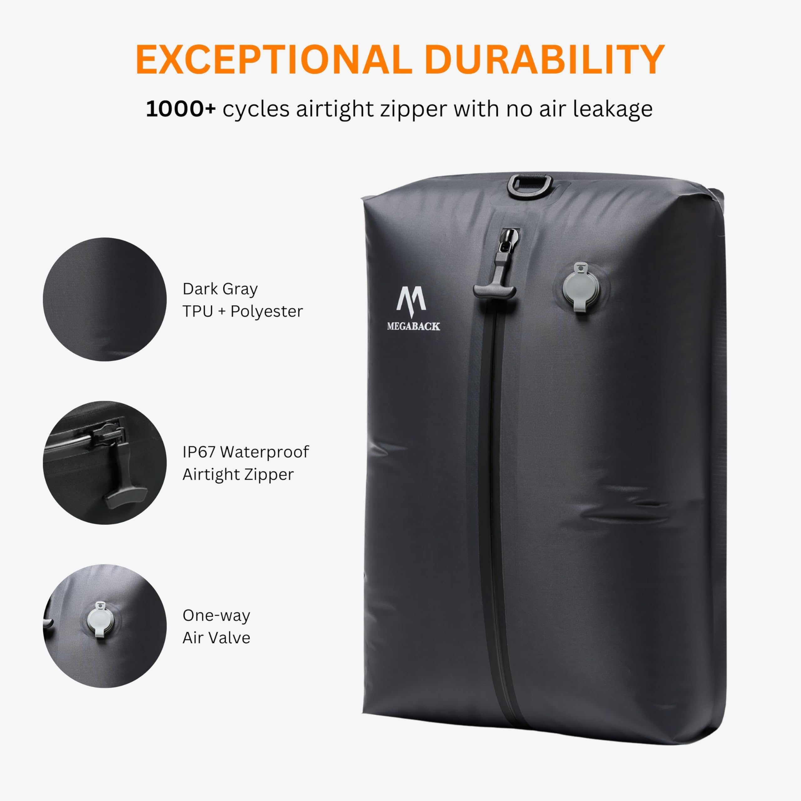 MEGABACK vacuum bag private storage conceals items with privacy design