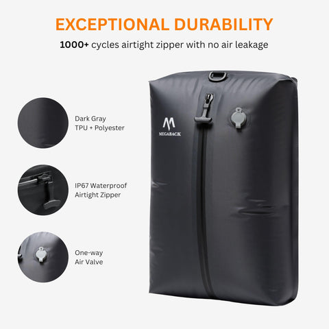 MEGABACK vacuum bag private storage conceals items with privacy design