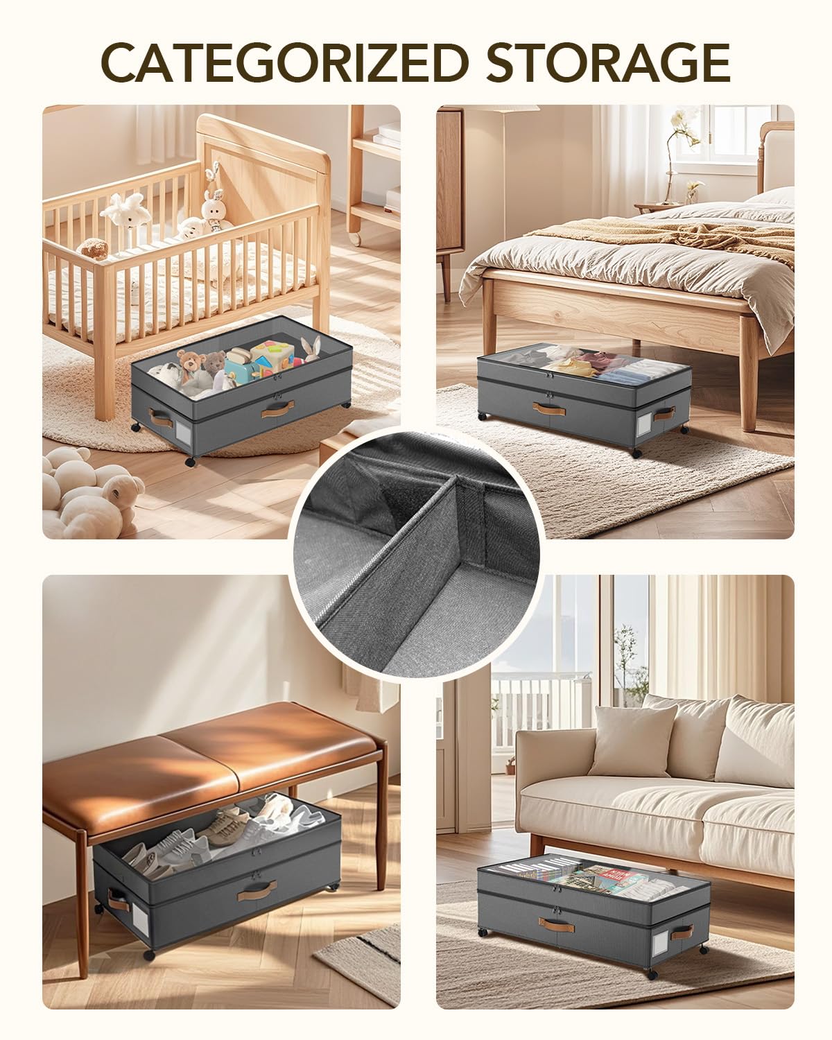 Megapuxin multi-purpose under-bed storage for shoes, clothes, and blankets