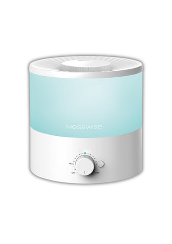 MEGAWISE cool mist humidifier front view helps steady humidity in bedrooms.