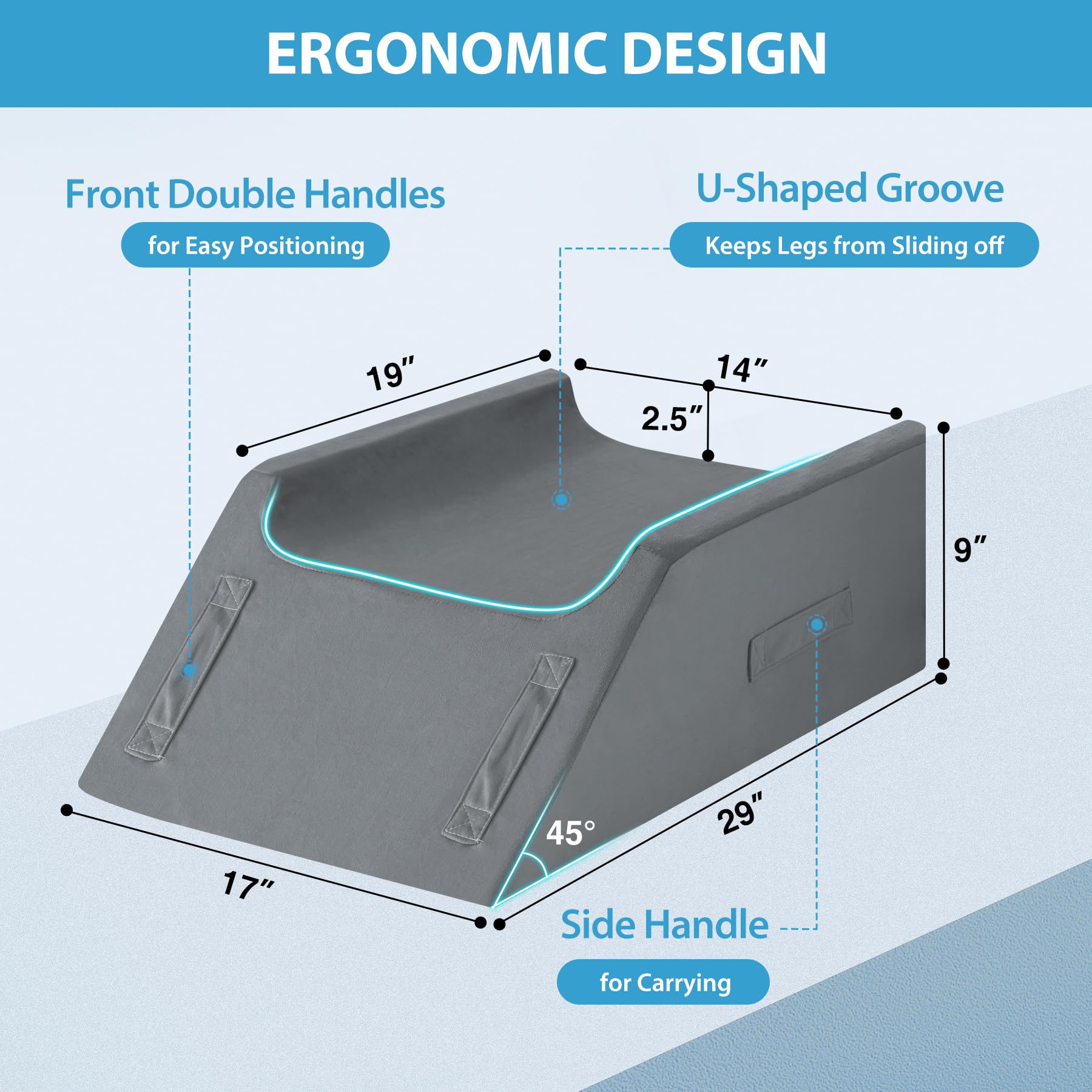 MEGCXIT memory foam leg support top layer contours for comfort.