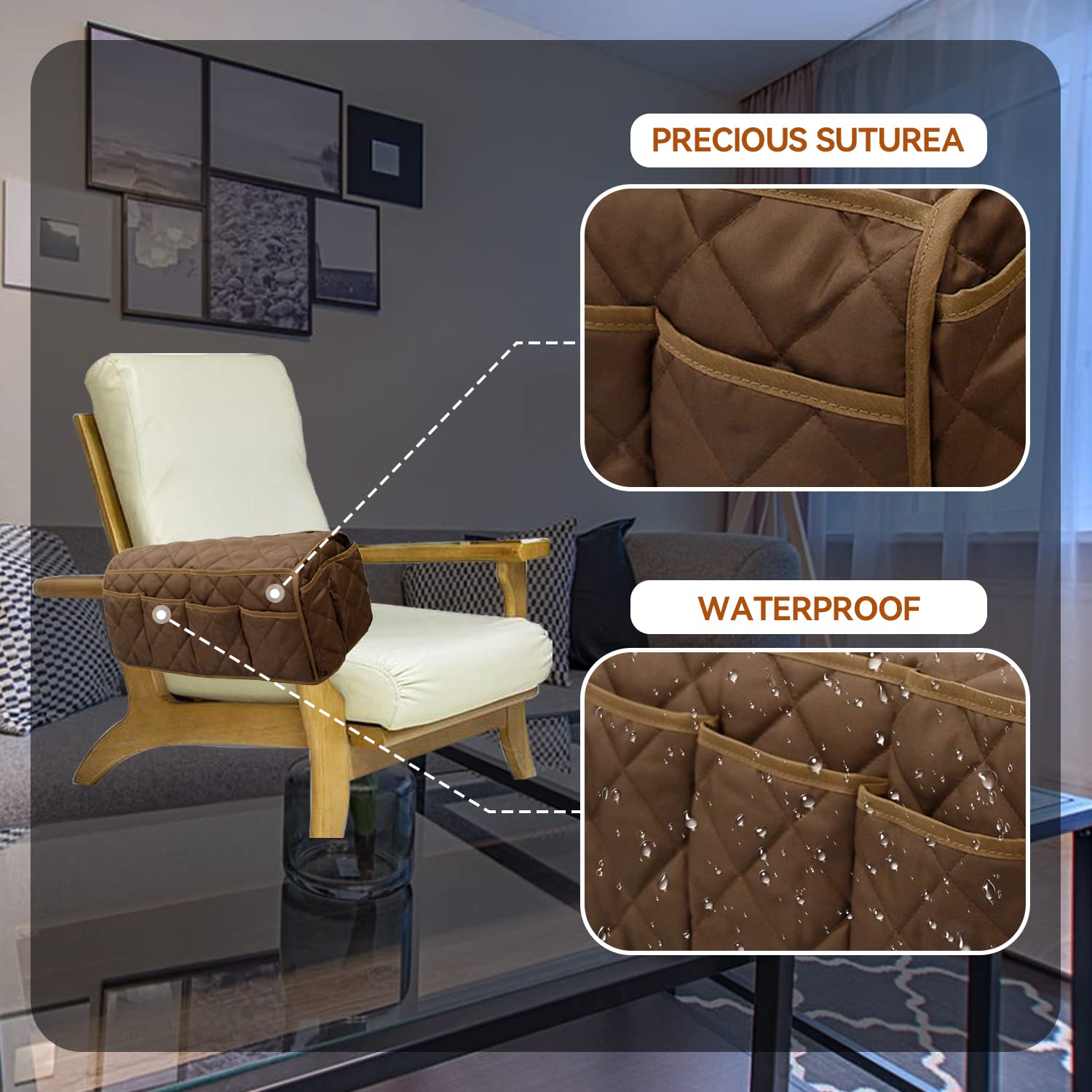 MEHIDFY Armchair Caddy durable cotton blend resists tearing and cleans easily.