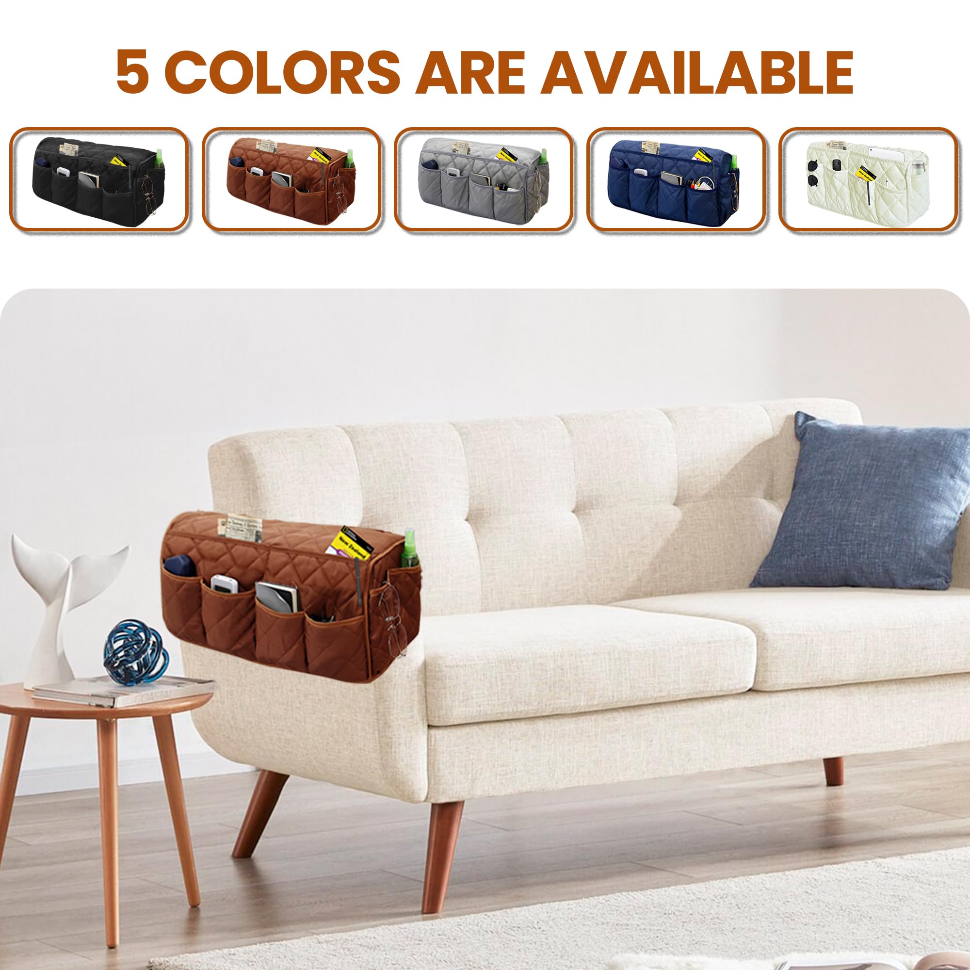 MEHIDFY Armchair Caddy fits most recliners and sofa arms for tidy spaces.