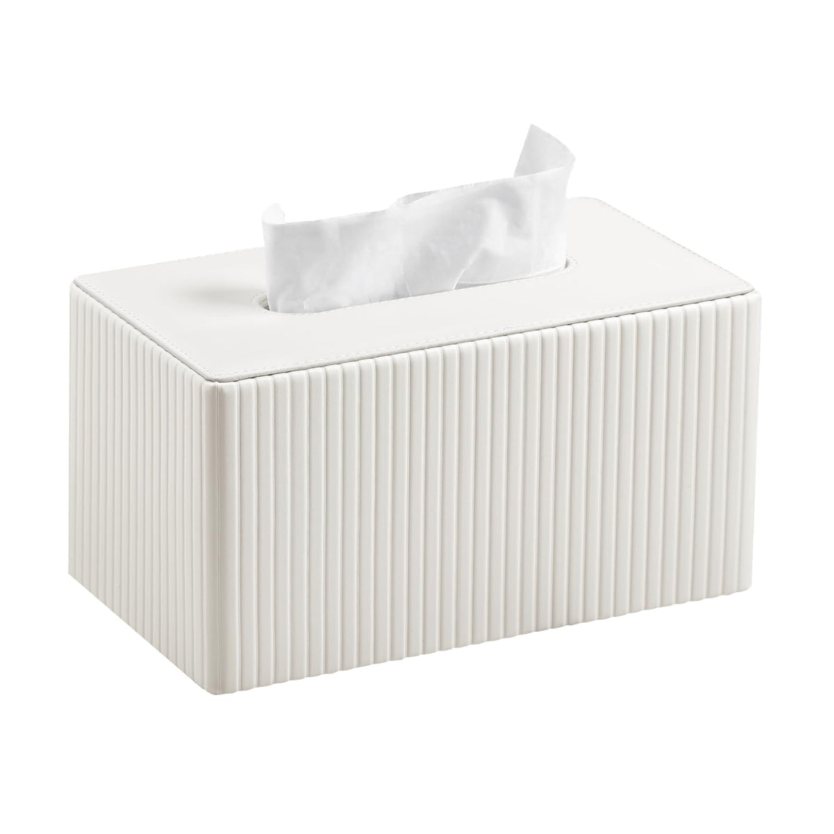 MEIBOOCH ivory extra large tissue box cover complements any room.
