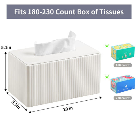 MEIBOOCH tissue box cover with magnetic closure at bottom for tidy use.