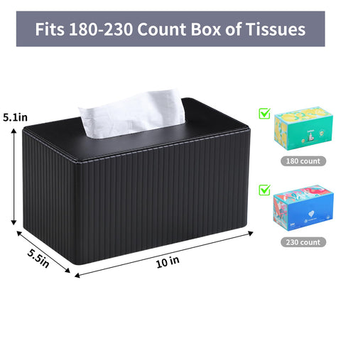 MEIBOOCH tissue box cover with magnetic closure bottom keeps tissues concealed.