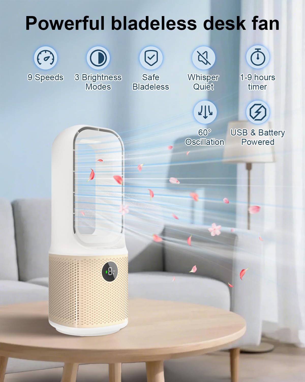 MEIIS 9-speed settings offering precise control over airflow.