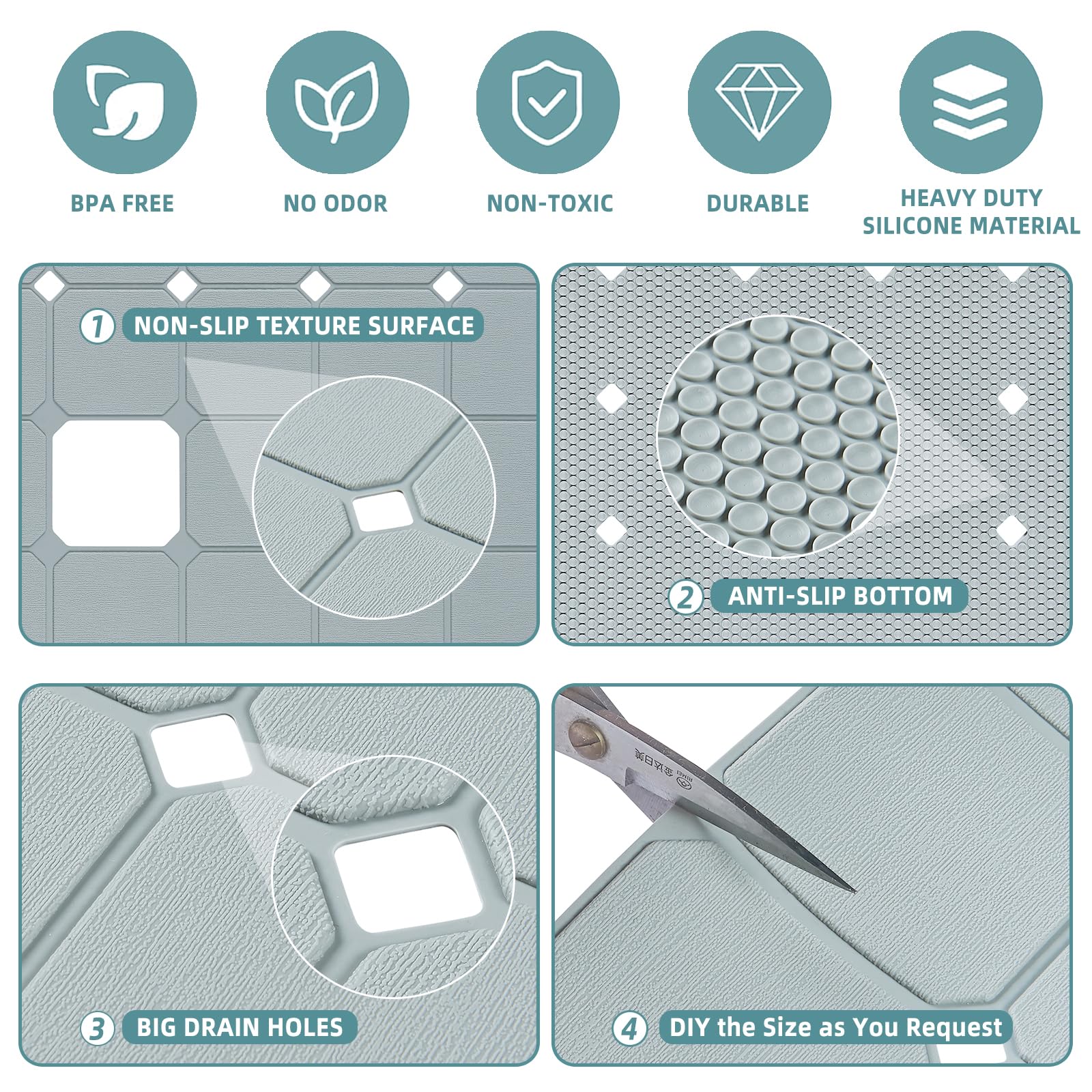 MeimeiDe no-suction shower mat protects refinished surfaces without suction cups.