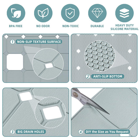 MeimeiDe no-suction shower mat protects refinished surfaces without suction cups.