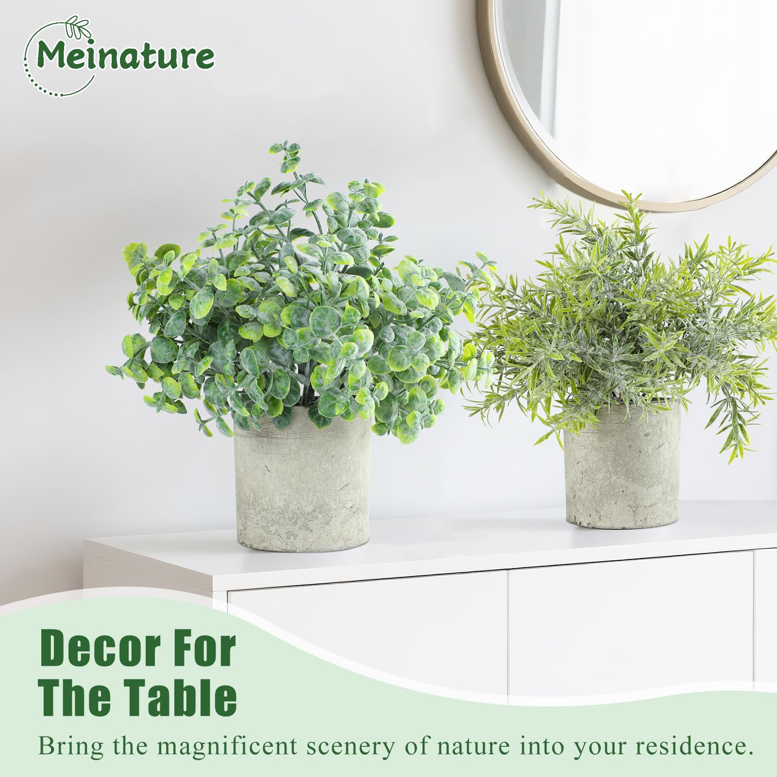 Meinature potted plant desk decoration 2 adds subtle greenery.