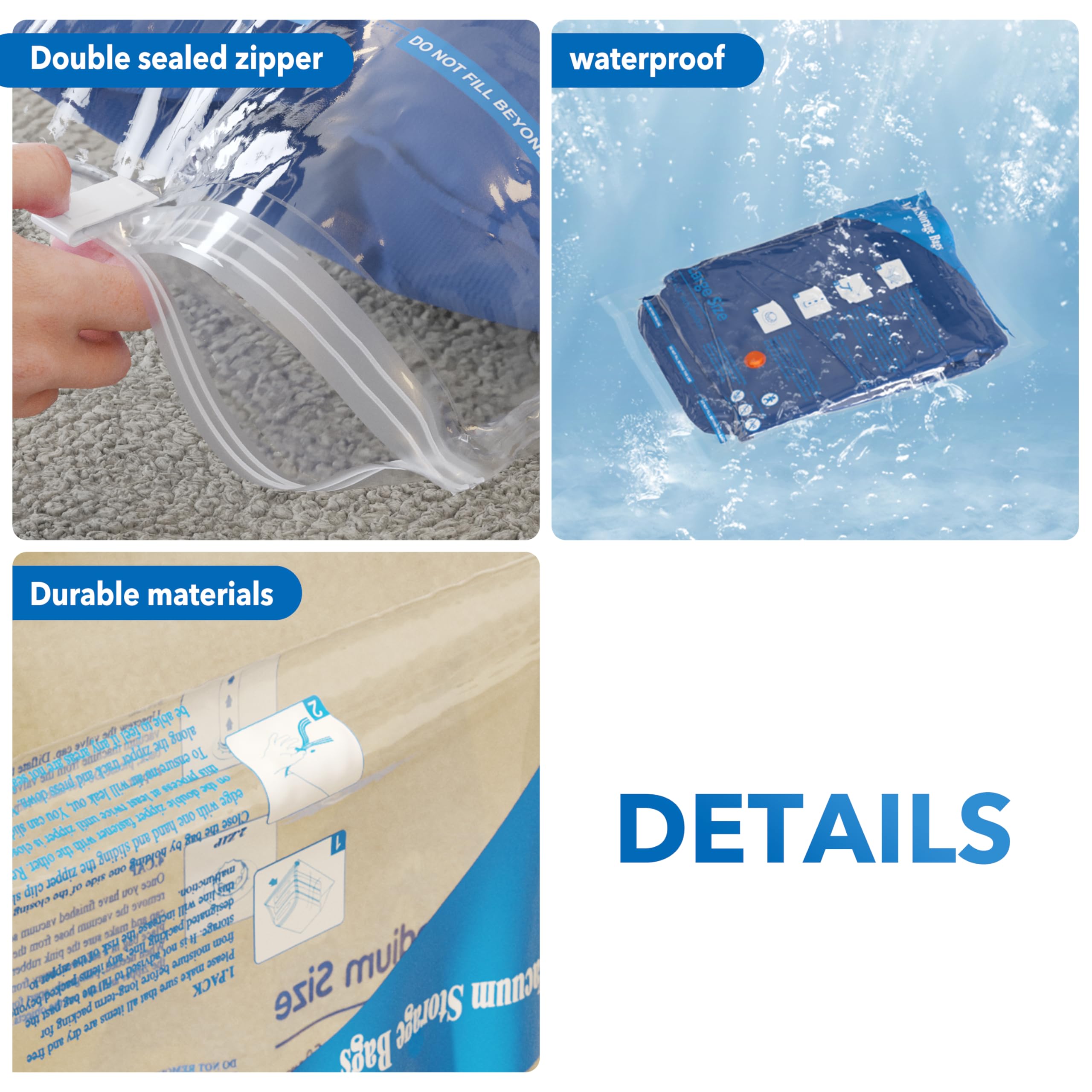 MEIQIHOME vacuum-seal bags airtight design guards against moisture and dust.