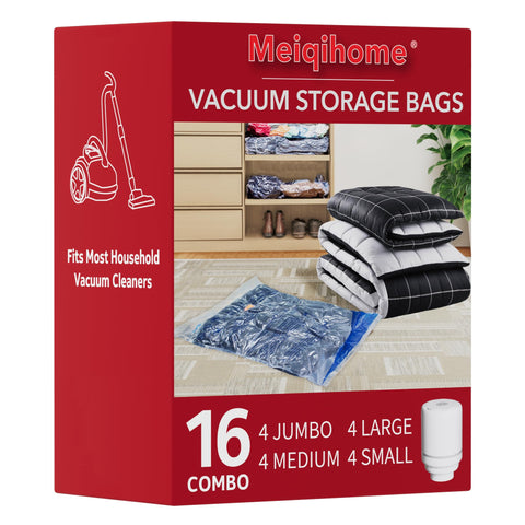 MEIQIHOME vacuum-seal bags compact travel format for easy packing and space saving.