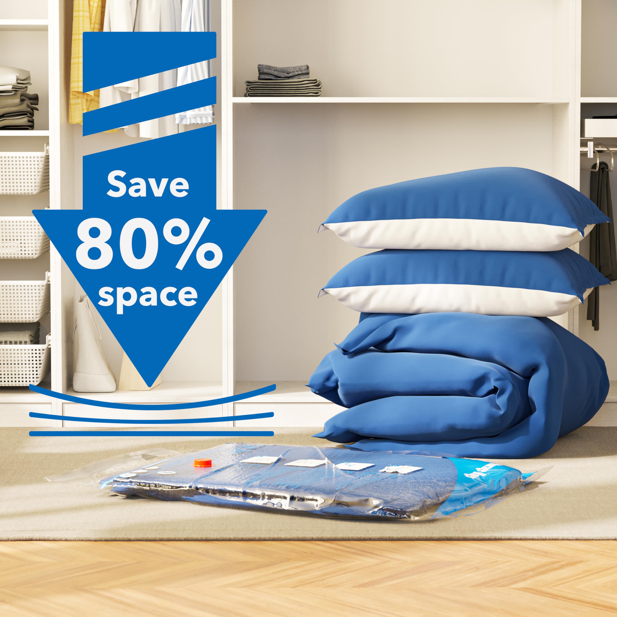 MEIQIHOME vacuum-seal bags jumbo size for bulky blankets and pillows.