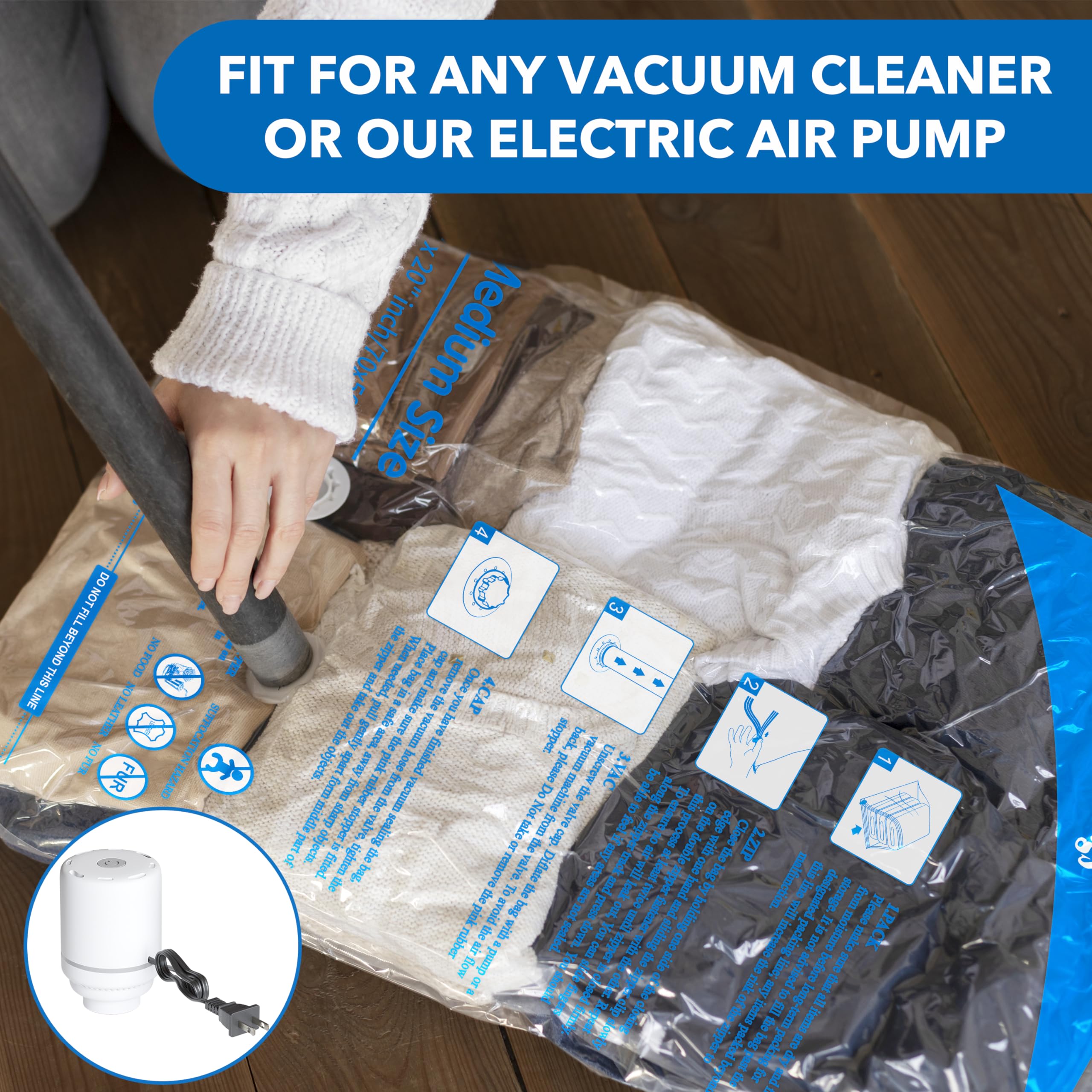 MEIQIHOME vacuum-seal bags small size for accessories and outfits on trips.