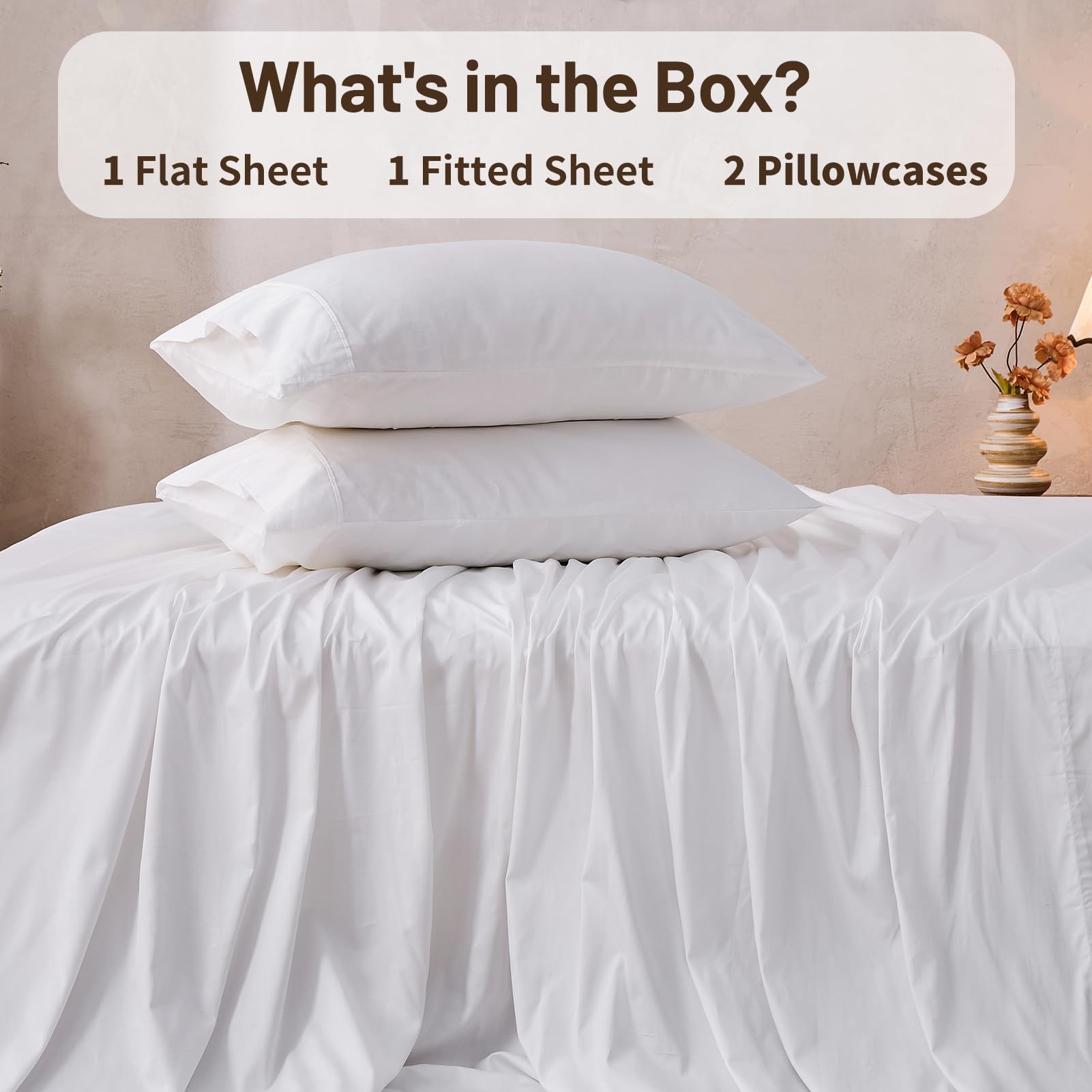 MEISHANG deep-pocket queen sheets fit 18 to 24-inch mattresses securely.