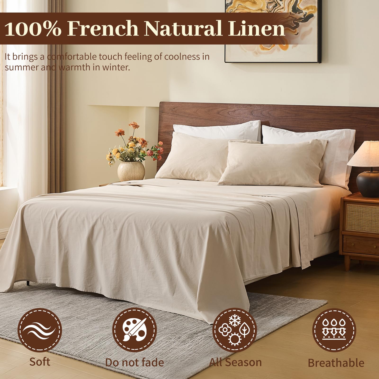 MEISHANG king fitted sheet close-up with secure 16-inch pockets.