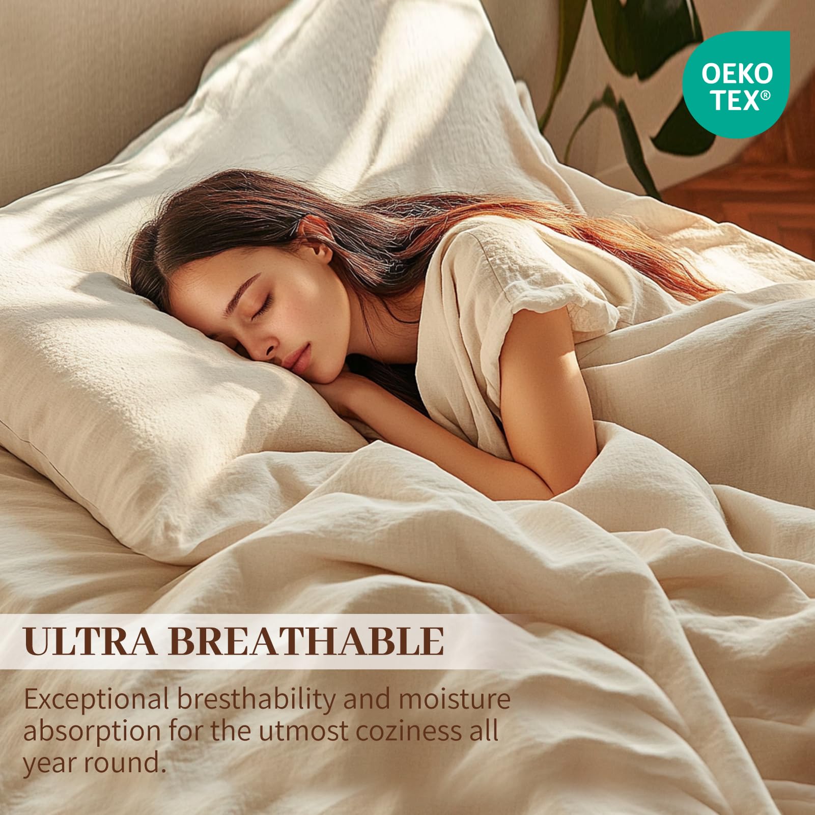 MEISHANG pillowcases close-up highlighting soft, hypoallergenic fabric.