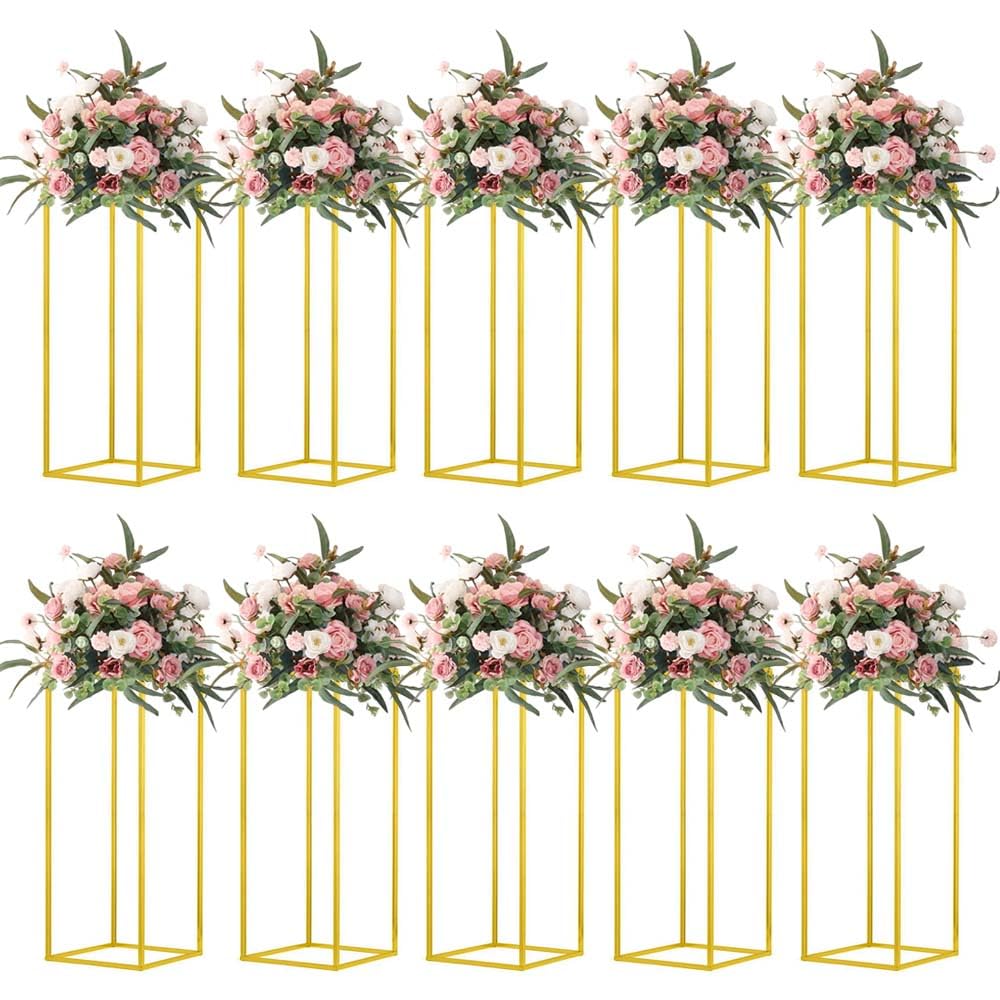 MEISHAONV gold column wedding centerpiece, 60 cm tall, ideal for stunning bridal tables.