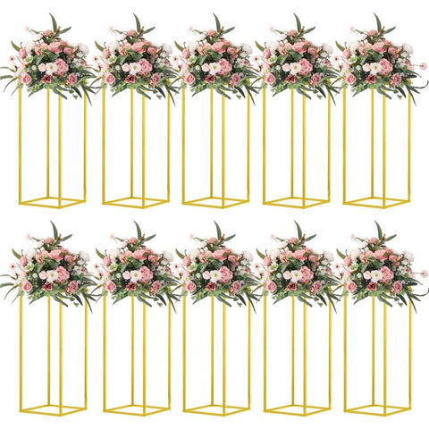 MEISHAONV gold column wedding centerpiece, 60 cm tall, ideal for stunning bridal tables.
