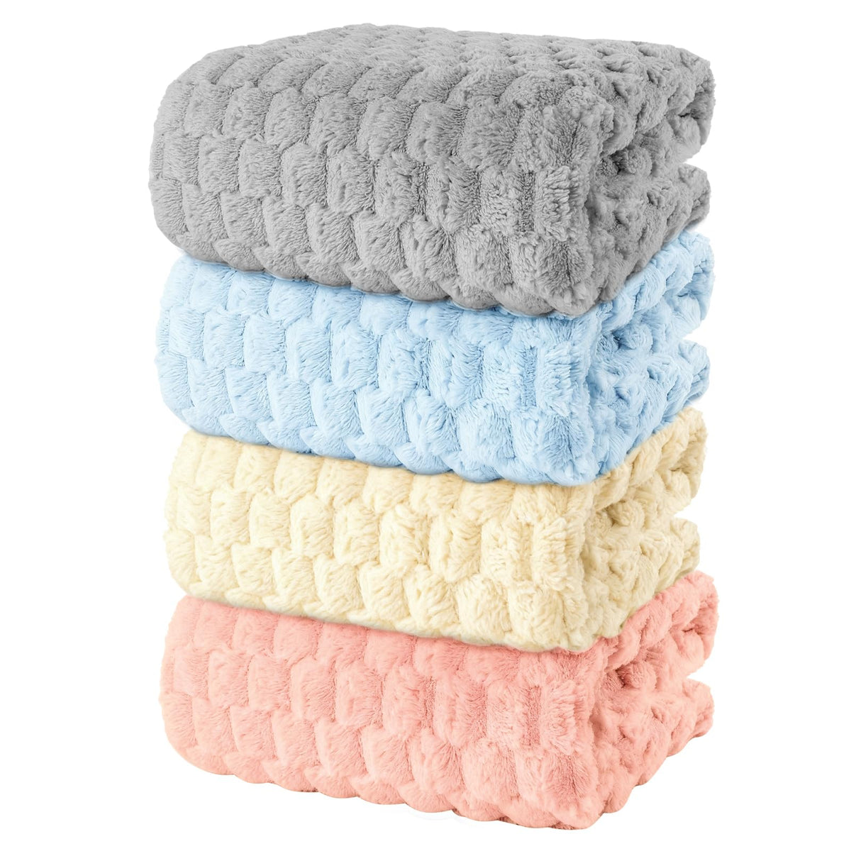 Meishiqi four-pack microfiber bath towels offering large, luxurious coverage for home use.