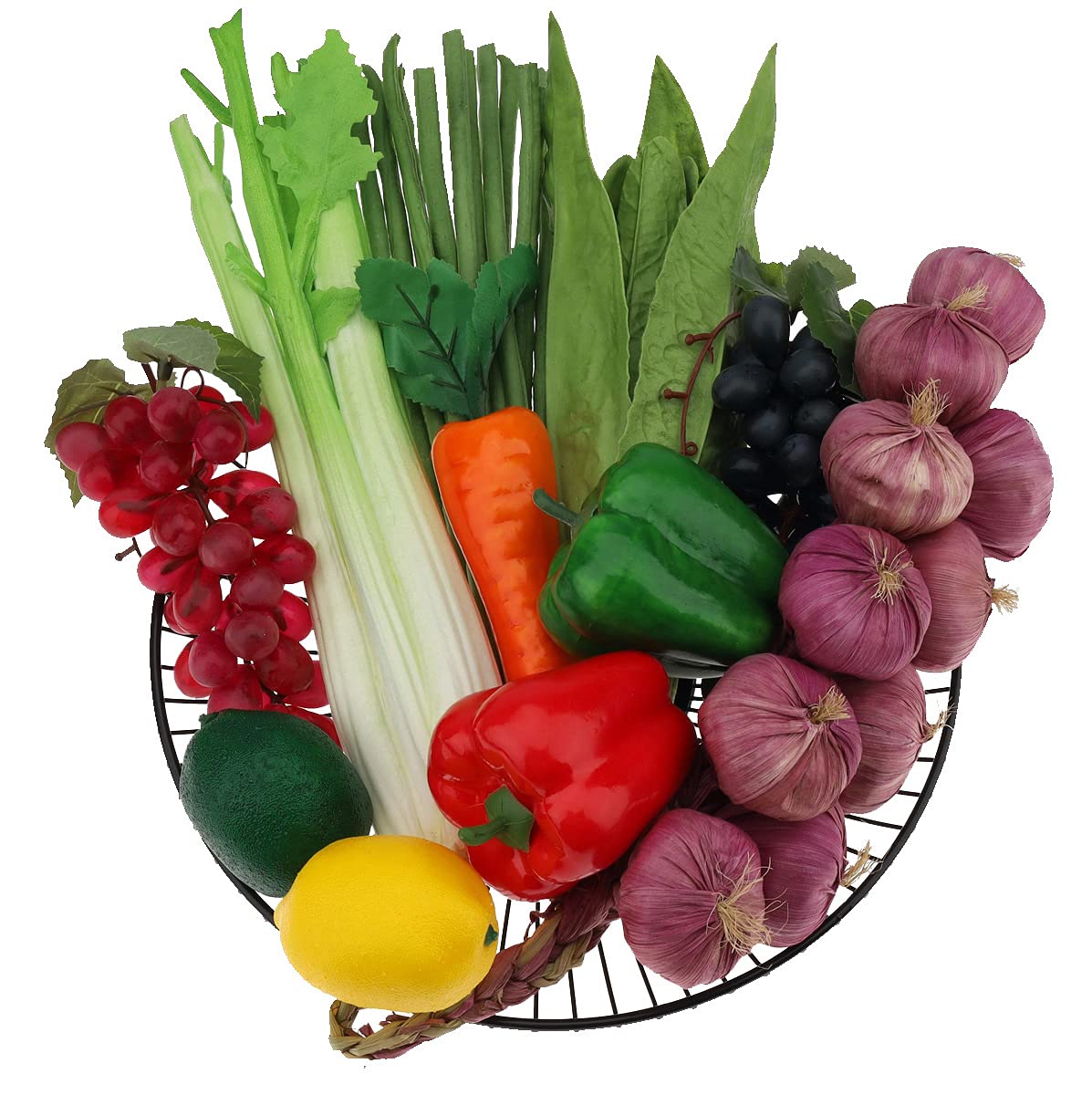 Meiwlong 11-pcs fake vegetables set for versatile home decor displays.