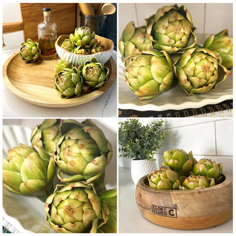 Meiwlong artichokes as photography props with bright, durable surfaces.