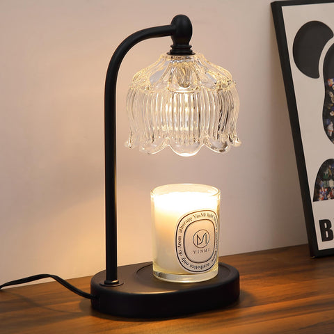 MEIXISUE black candle warmer lamp with timer and dimmer for flameless fragrance