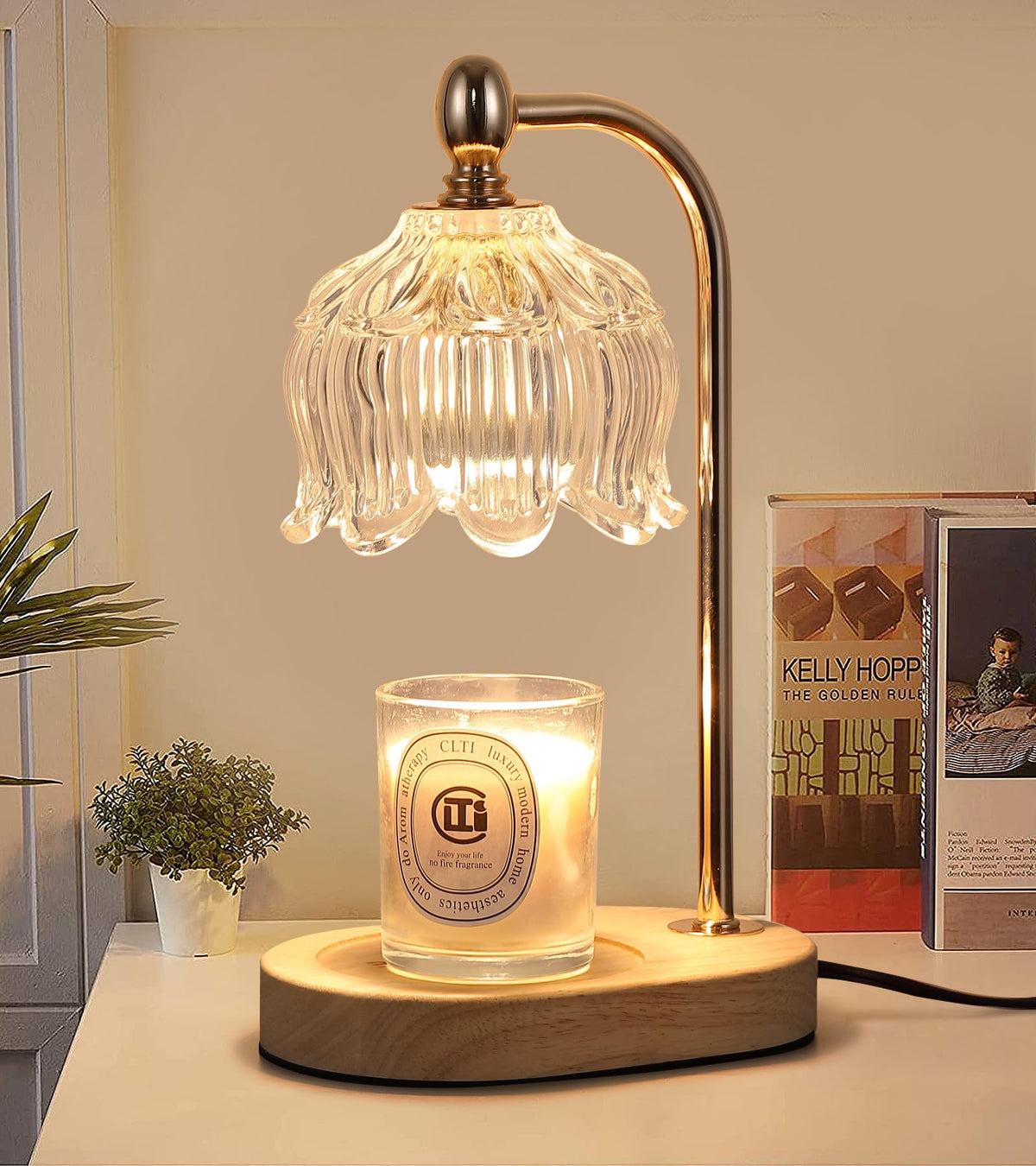 MEIXISUE candle warmer lamp base with bulbs melts wax safely for ambiance