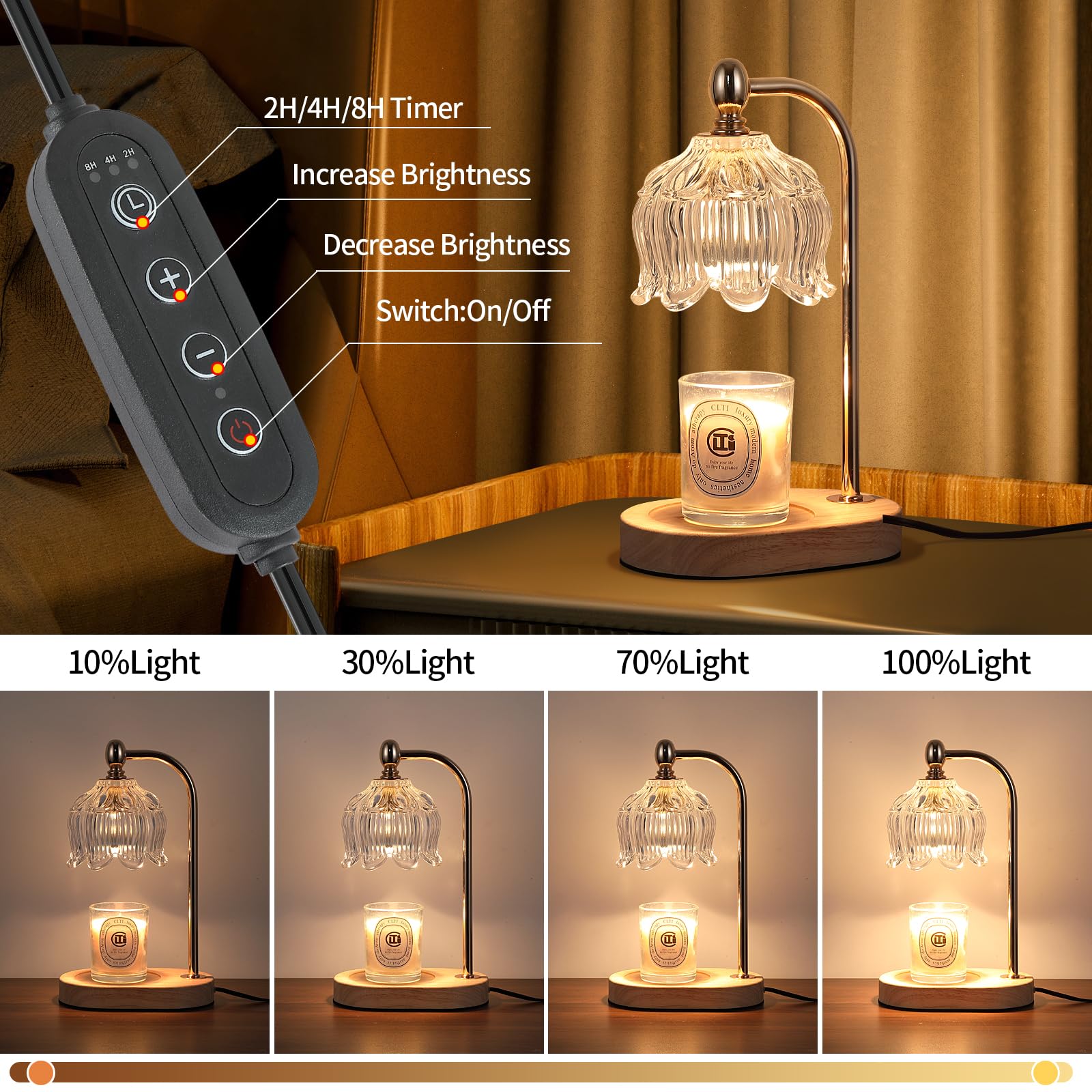 MEIXISUE candle warmer lamp timer functions for safe, timed use