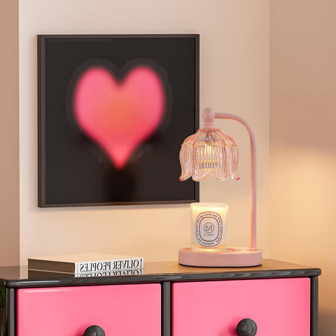 MEIXISUE pink warmer in living room setup providing cozy fragrance.
