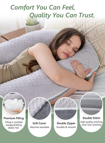 Close-up of Meiz pillow for hugging sessions and restful alignment.