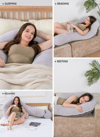 Pregnant comfort potential from Meiz long pillow for expectant users.