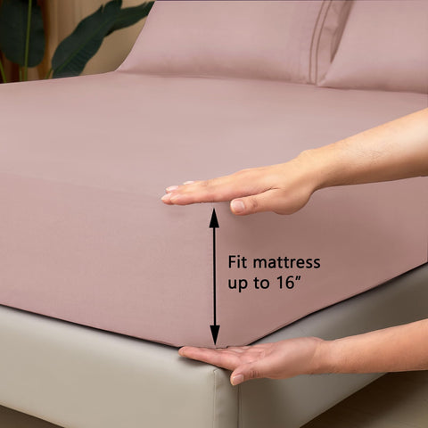 Mejoroom pillowcases included, soft microfiber finish enhances all-night coziness.