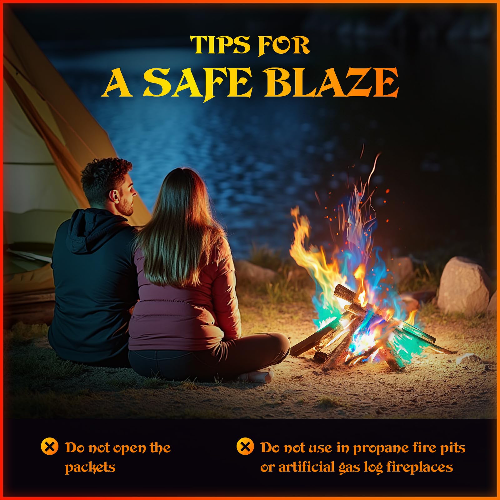 MEKER Fire Color Packets enhance a family night with colorful flames.