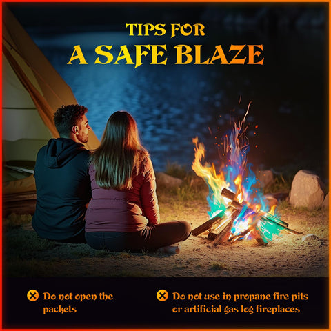 MEKER Fire Color Packets enhance a family night with colorful flames.