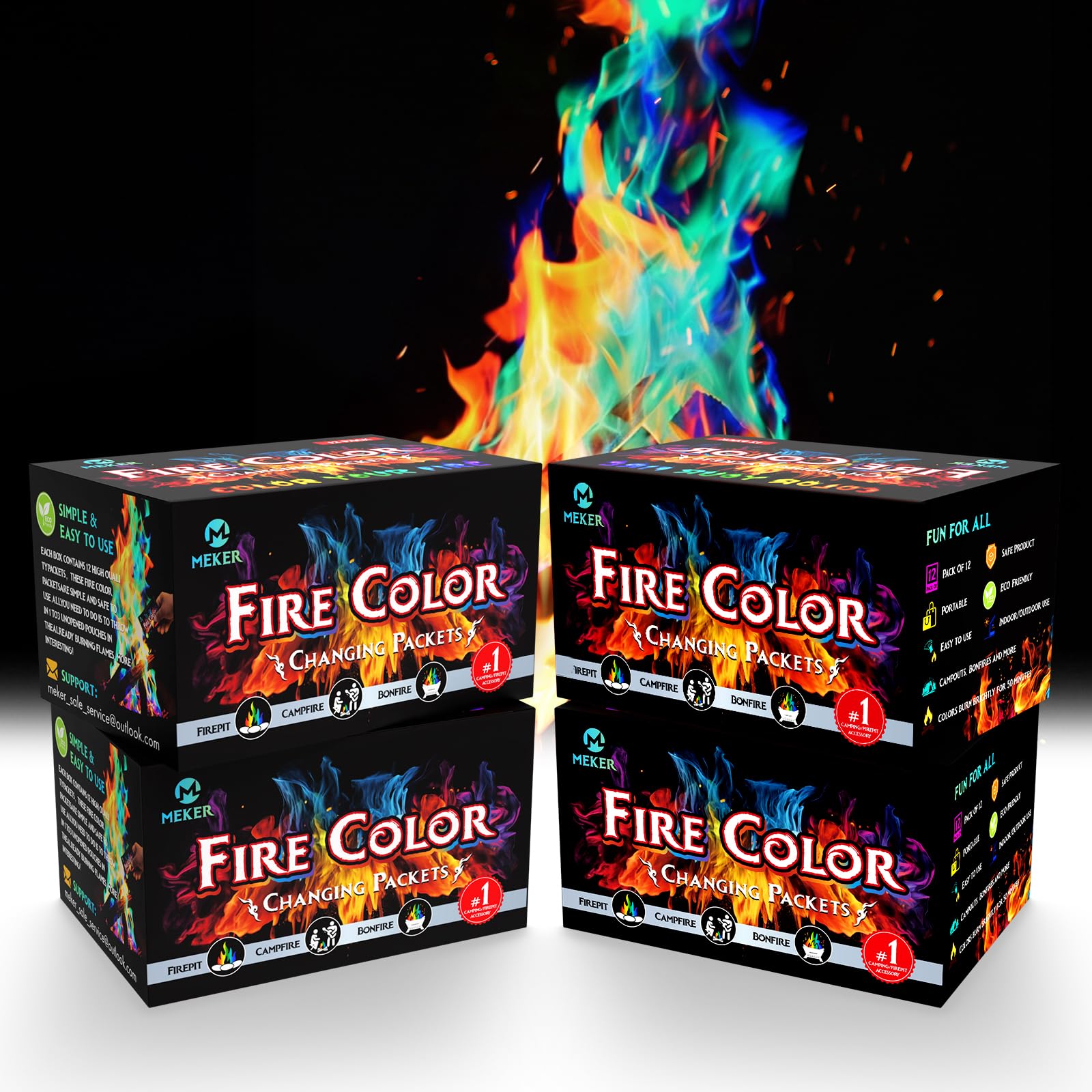 MEKER Fire Color Packets package shot showcasing vibrant hues.