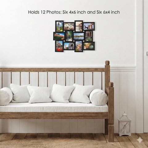 MELANNCO collage frame in black finish complements modern decor on any wall.