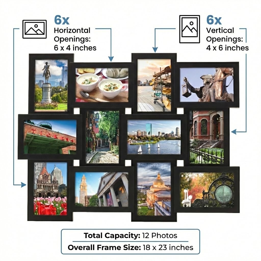 MELANNCO collage frame with glass front protecting memories on display.