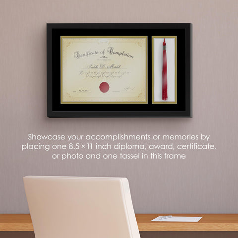 Glass-front protection on MELANNCO frame preserves diploma from dust