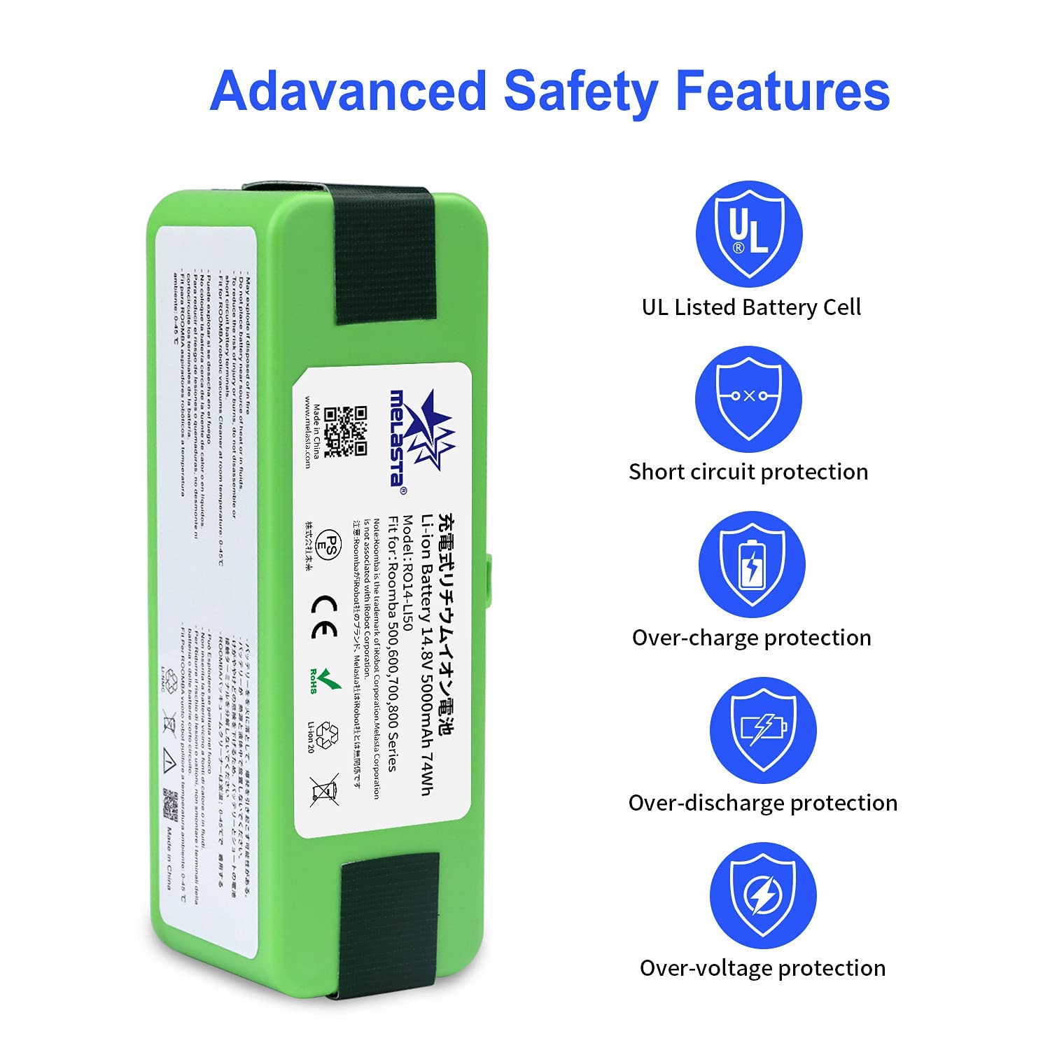 Melasta 5000mAh Roomba battery for 880-890 series delivers longer power