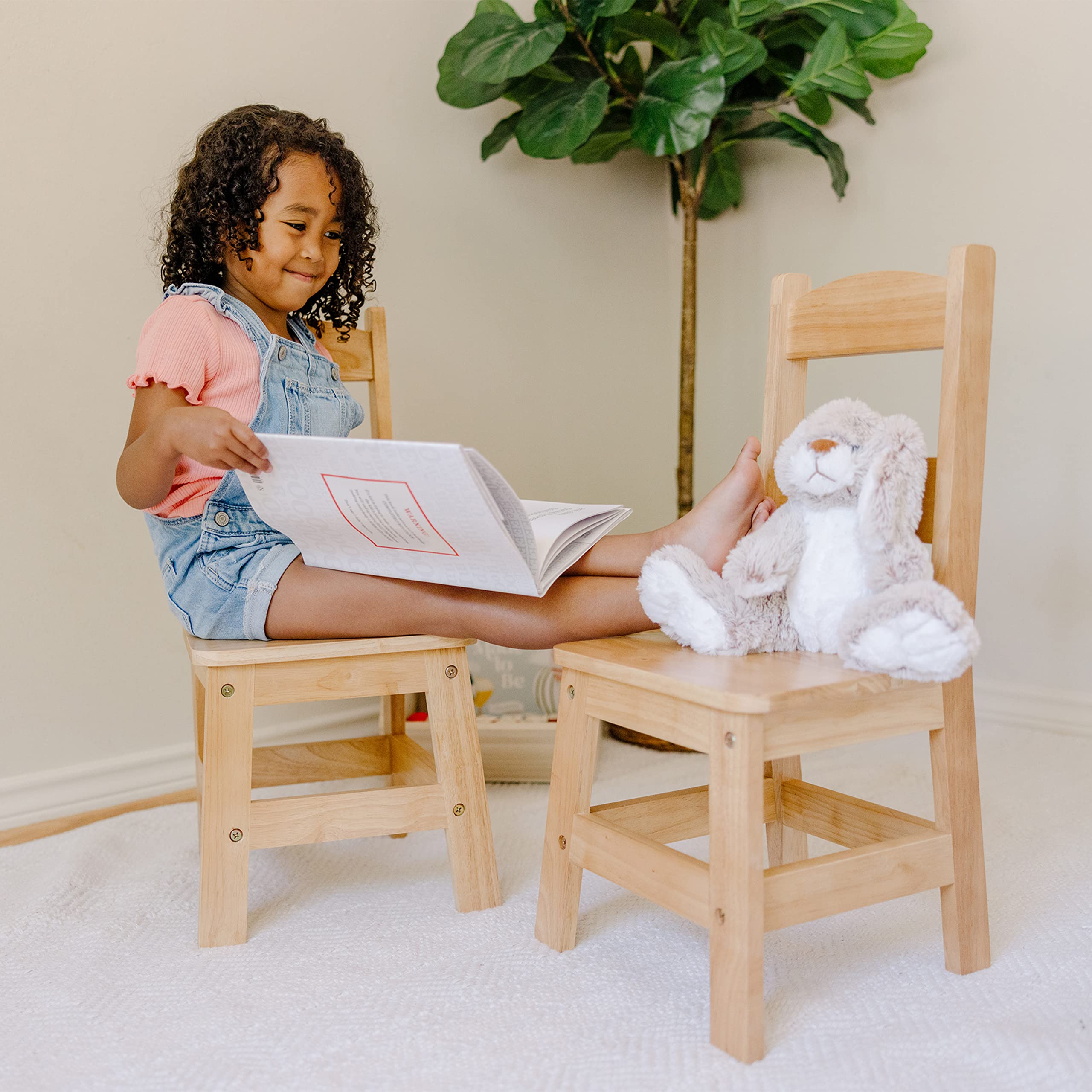 Melissa & Doug chair assembly guide demonstrates simple setup with screwdriver.