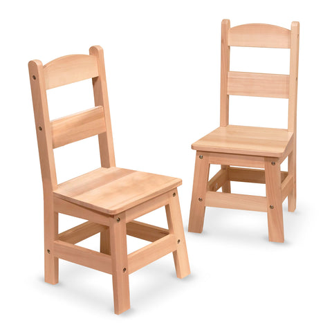 Melissa & Doug table and chairs set matching image encourages coordinated play.