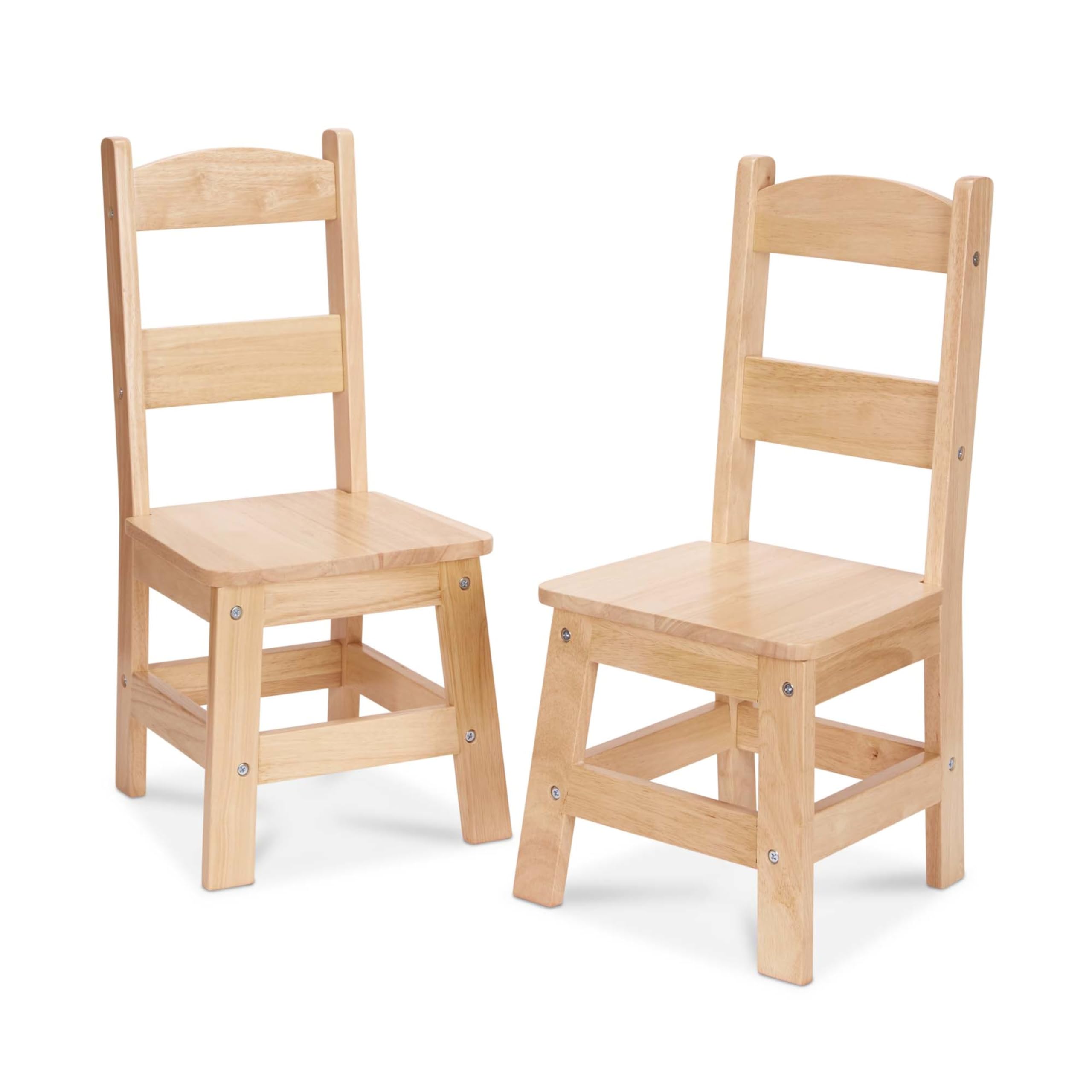 Melissa & Doug wooden chair blonde front view shows sturdy kid-friendly seating.