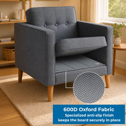 Meliusly discreet-under-cushion design stays hidden for a clean look.