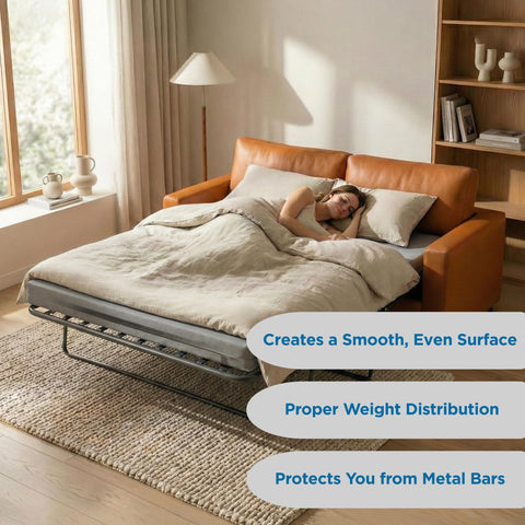 Meliusly foldable bed board stores neatly when not in use.