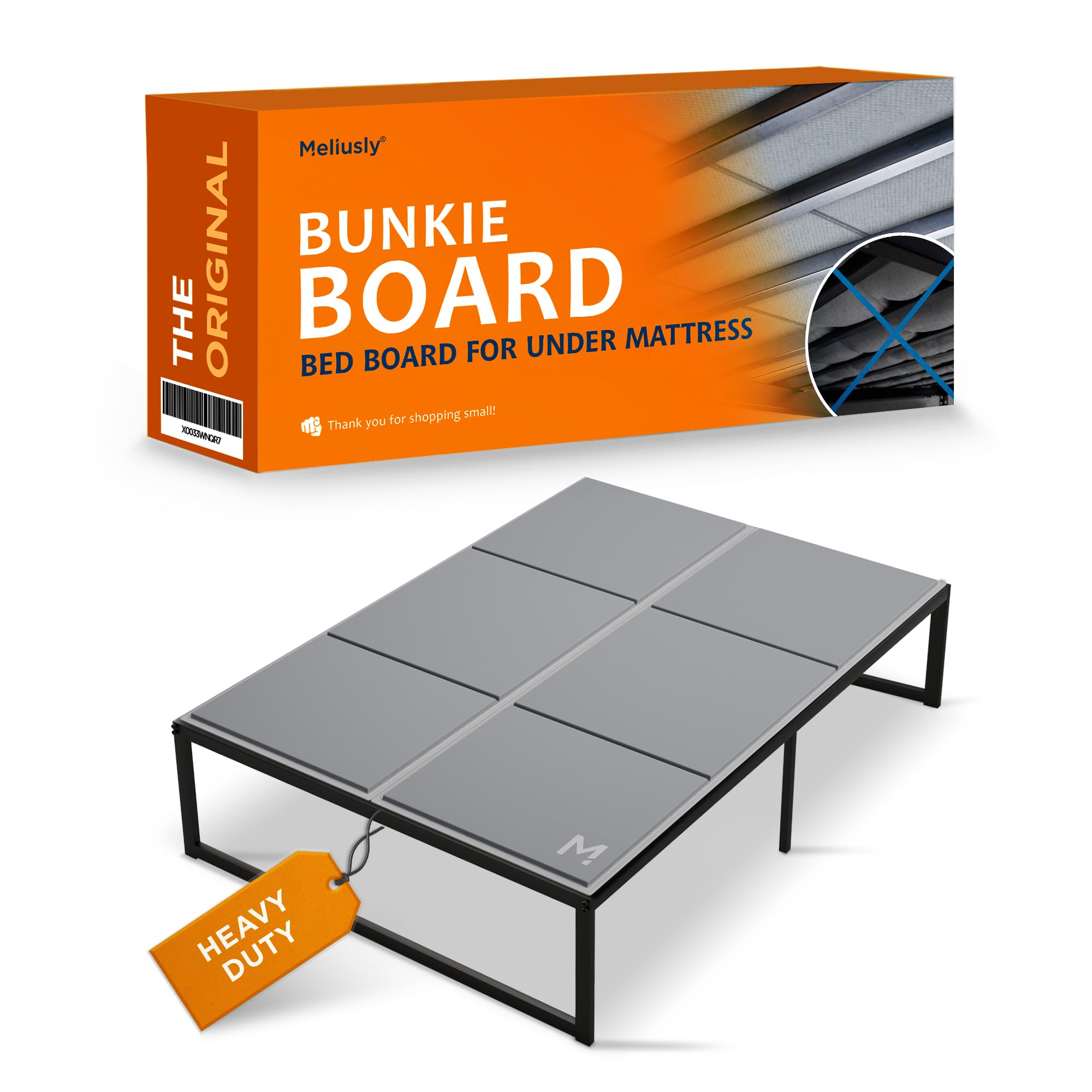 Meliusly heavy-duty bunkie board full-size 54x75 provides solid flat surface for better sleep