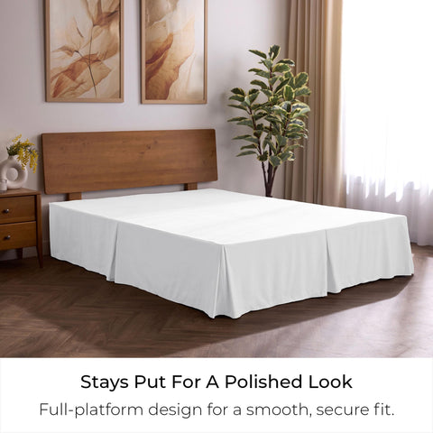 Mellanni bed skirt adds hotel-look to bedroom decor.