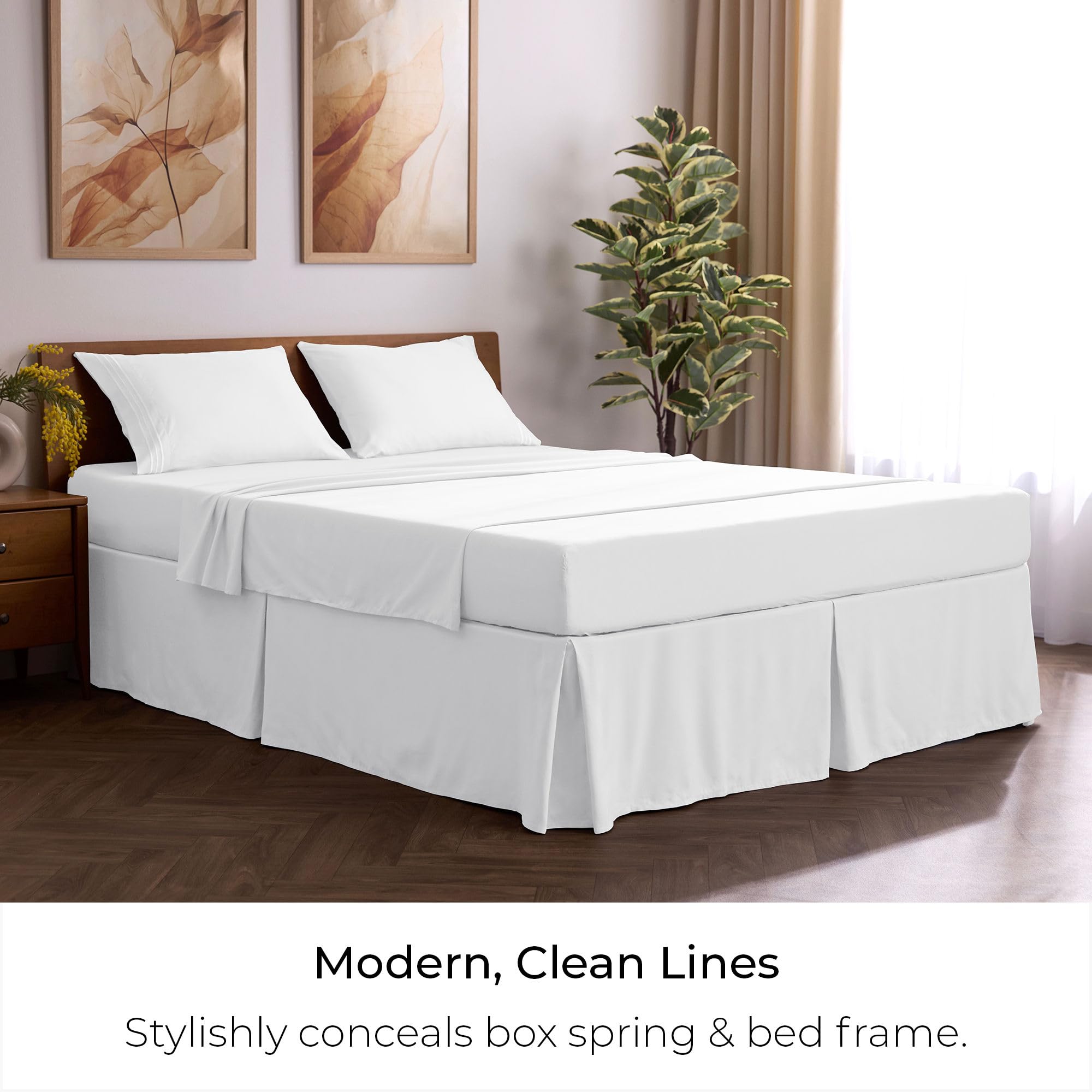 Textured microfiber fabric of Mellanni bed skirt feels soft and durable.