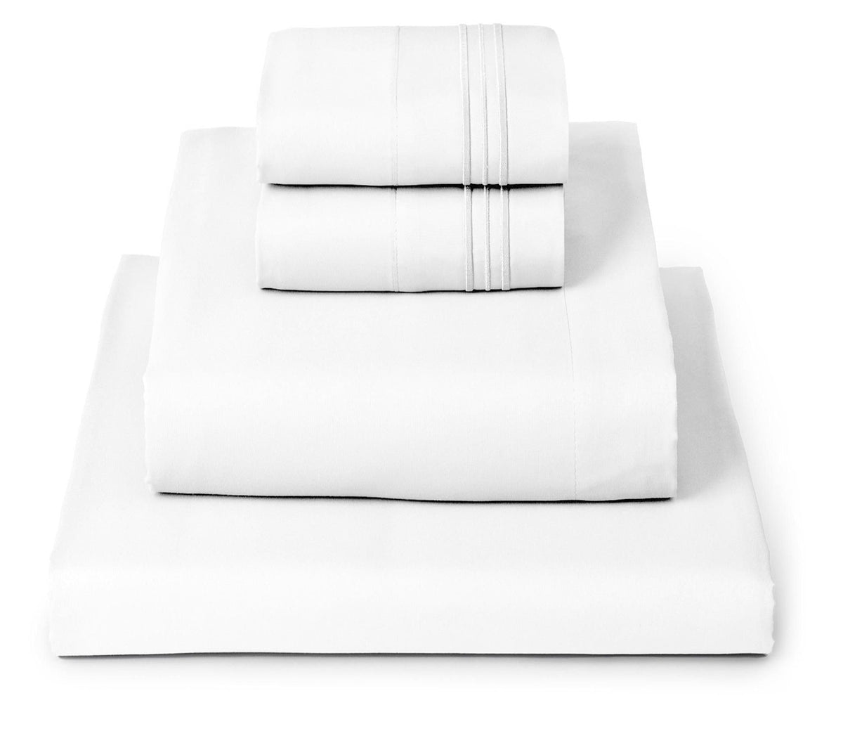 Mellanni California King sheets 4pc packaging shows premium gift-ready set